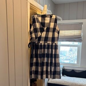 Tommy Hilfiger Blue and White Checkered Sleeveless Dress